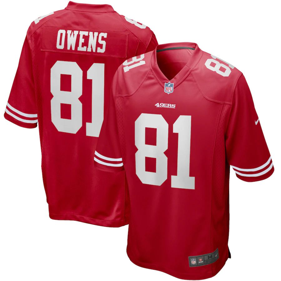 Men San Francisco 49ers #81 Terrell Owens Nike Scarlet Game Retired Player NFL Jersey